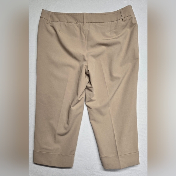 Dalia Collection 14 Beige Capri Pants Cuffed Dressy Picnic Gathering - Picture 2 of 5